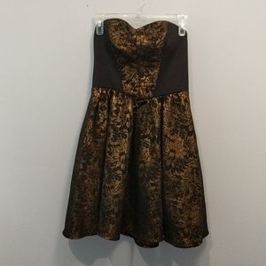 Betsy Johnson gold Strapless Mini Dress